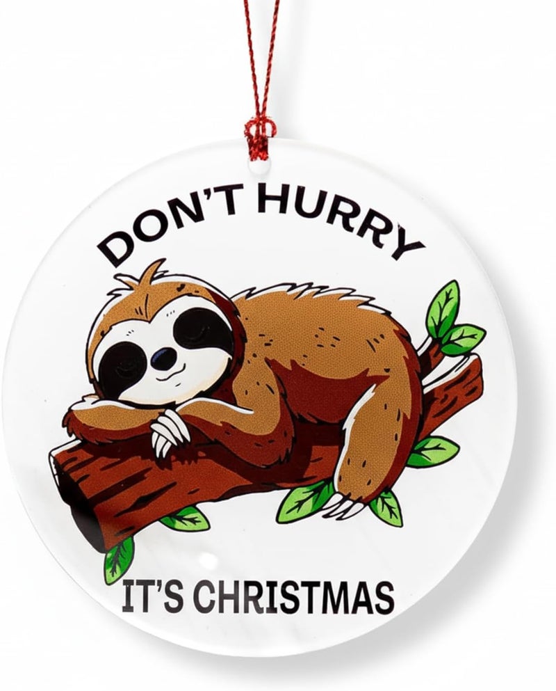 NELXI Sloth Ornament, Sloth Gifts for Women, Christmas Ornament 2025 Funny Lazy Animal Christmas Decoration, Cute Woodland Ornament for Tree, Unique Animal Lovers Gift, Relaxed Holiday Decor Idea - Image 1